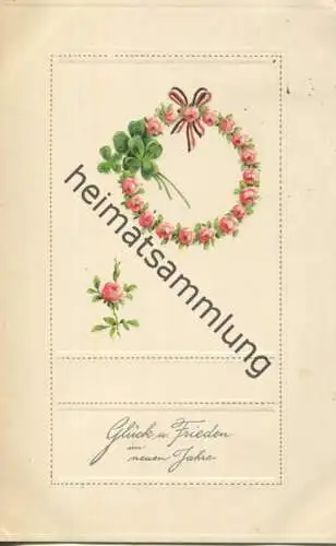 Neujahr - Klee - Rosen - Prägedruck gel. 1916