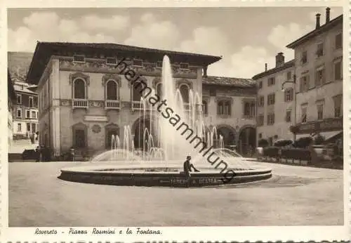 Rovereto - Piazza Rosmini et la Fontana - Foto-AK Großformat 1937