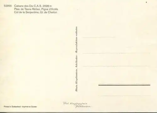 Cabane des Dix - Col de la Serpentine - AK Großformat