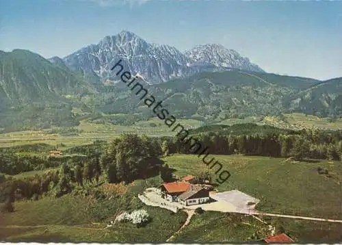 Gaststätte Neubichler Alm mit Blick zum Staufen und Zwiesel - AK Großformat 60er Jahre