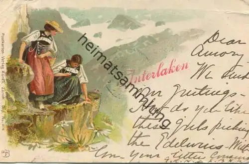 Schweizer Tracht - Postkarten-Verlag Künzli Zürich gel. 1901