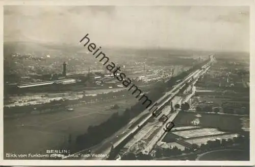 Berlin - Charlottenburg - Blick vom Funkturm auf die Avus 1927 - Foto-AK