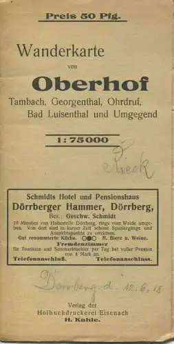 Deutschland - Wanderkarte von Oberhof Tambach Georgenthal Ohrdruf Bad Luisenthal und Umgebung - 1:75000 - Verlag Hofbuch