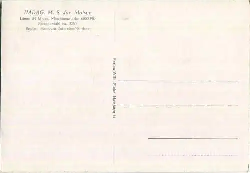 Passagier-Dampfer HADAC M. S. Jan Molsen