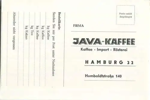 Hamburg-Harvestehude - Bestellkarte Java-Kaffee