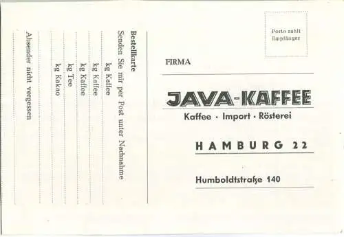 Hamburg-Harvestehude - Bestellkarte Java-Kaffee