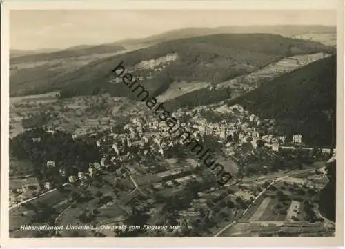 Lindenfels im Odenwald - Fliegeraufnahme - Foto-Ansichtskarte Grossformat - Verlag Lindenfelser Bazar