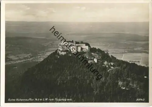 Hohenneuffen - Burgruine - Fliegeraufnahme - Foto-Ansichtskarte Grossformat - Verlag A. Weber & Co Stuttgart