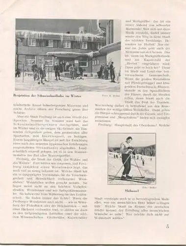 Deutschland - Freiburger Fremdenblatt 1936 - 16 Seiten mit 7 Abbildungen - Stadtplan - Hotels und Pensionen Werbung