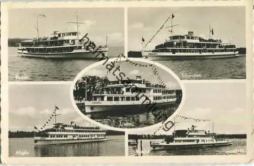 Bodensee - Motorschiffe - Foto-Ansichtskarte