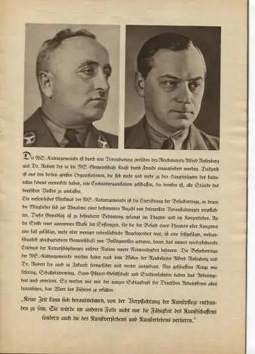 Die Deutsche Arbeitsfront NSG Kraft durch Freude Berlin - Kulturelle Veranstaltungen 1937/1938  - 32 Seiten mit unzählig