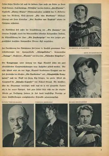 Staatstheater Berlin - Spielzeit 1935/36 - 3 Doppelseiten DINA4-Format mit vielen Abbildungen - Anni Konetzni Karl Hamme