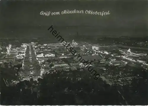 München - Oktoberfest - Nachtaufnahme - Foto-Ansichtskarte