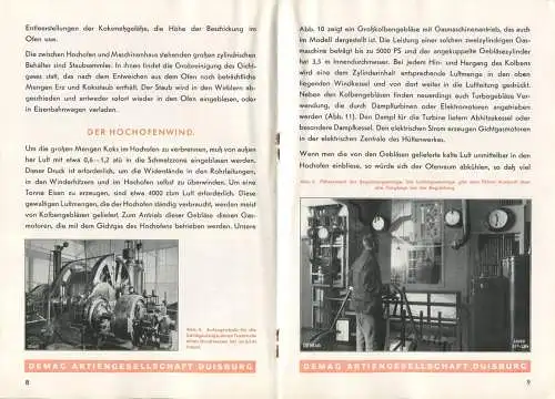 Deutschland - Der Hochofen - Demag Aktiengesellschaft Duisburg - 16 Seiten mit 18 Abbildungen - Abhandlung von Erz bis E