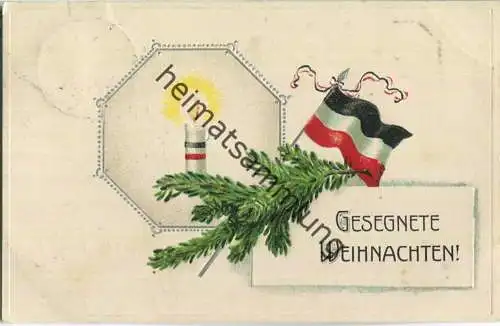 Gesegnete Weihnachten - Prägedruck - patriotisch