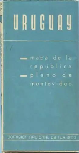 Uruguay 50er Jahre - mapa de la republica 1:1000 000 - plano de montevideo Sondas en metros - Comision National de Turis