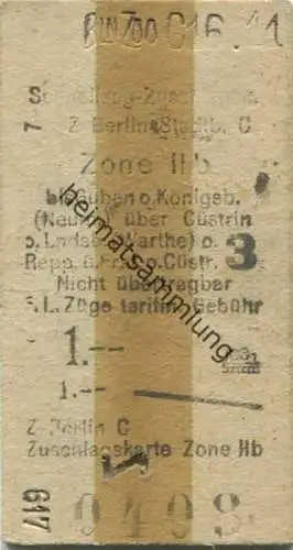 Deutschland - Schnellzugzuschlag - Magdeburg Zone III - Fahrkarte 1944