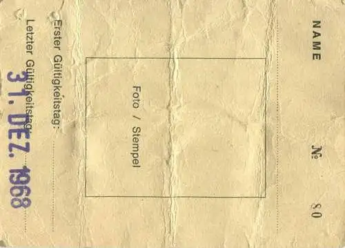 Schweiz - Sesselbahn Lenk-Betelberg - Karte für Schulen und Kurse 1968