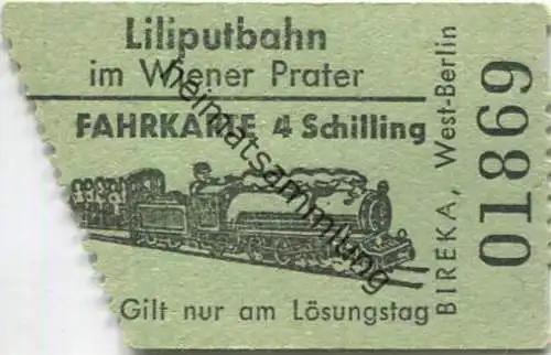 Österreich -Liliputbahn im Wiener Prater - Fahrkarte 4 Schilling