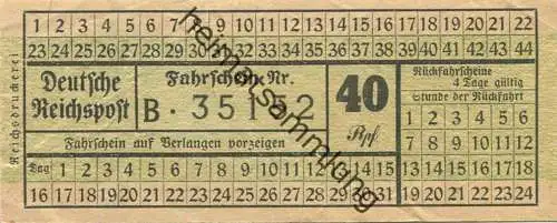 Deutschland - Deutsche Reichspost - Fahrschein 40Rpf.