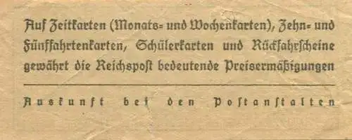 Deutschland - Deutsche Reichspost - Fahrschein 40Rpf.