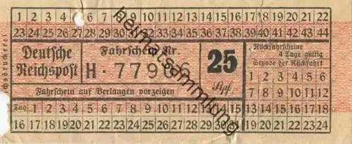 Deutschland - Deutsche Reichspost - Fahrschein 25Rpf.