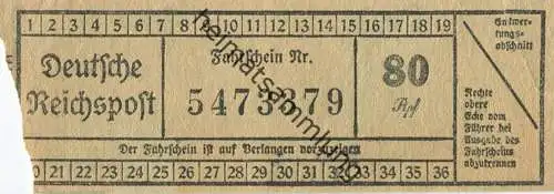 Deutschland - Deutsche Reichspost - Fahrschein 80Rpf.