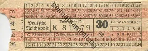 Deutschland - Deutsche Reichspost - Fahrschein 30Rpf.
