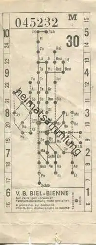 Schweiz - V. B. Biel-Bienne - Fahrschein 30