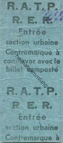 Frankreich - Paris - R.A.T.P. - R.E.R. - Billet Fahrschein