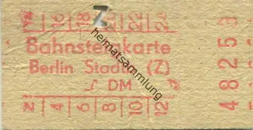 Deutschland - Berlin Stadtbahn (Z) Zoologischer Garten - Bahnsteigkarte