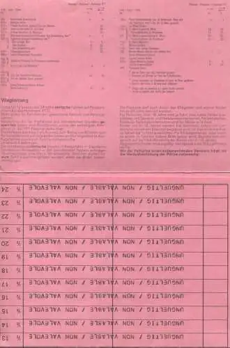 Schweiz - Schweizerische PTT-Betriebe - Postauto Freikarte 1979