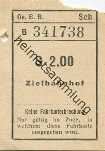 Österreich - Oe.B.B. - Fahrkarte S 2.00