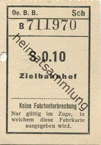 Österreich - Oe.B.B. - Fahrkarte S 0.10