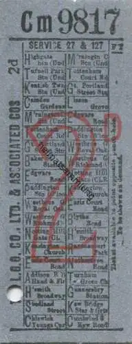 Grossbritannien - London - L. G. O. Co. Ltd. & Associated cos. - Ticket - Fahrschein