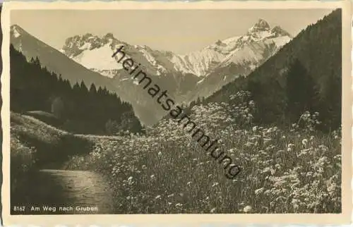 Oberstdorf - Weg nach Gruben - Foto-Ansichtskarte 30er Jahre