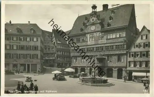 Tübingen - Marktplatz - Foto-Ansichtskarte 30er Jahre