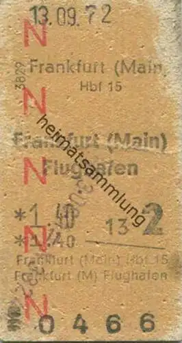 Deutschland - Frankfurt (Main) - Frankfurt (Main) Flughafen - Fahrkarte 1972