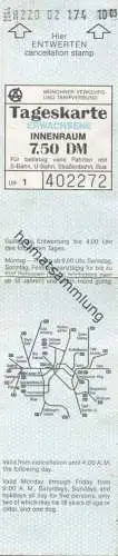 Deutschland - München 1990 - Münchner Verkehrs- und Tarifverbund - Tageskarte Innenraum 7,50 DM