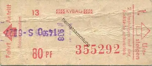 Deutschland - Köln - KVBAG - Kölner-Verkehrs-Betriebe AG - Fahrschein 80Pf