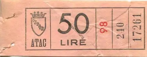 Italien - Fahrschein Torino - ATAC 50 Lire