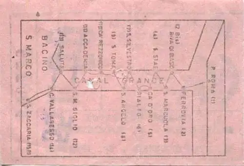 Italien - A.C.N.I.L. Venezia - Vaporetto - Fahrschein Lire 55