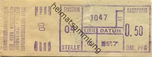 Deutschland - Berlin - Stern und Kreisschifffahrt Berlin-Zehlendorf - Fahrkarte 50 PFG
