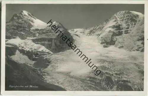 Eigergletscher - Moräne - Foto-Ansichtskarte 30er Jahre - Verlag G. Stähli Bazar Kl. Scheidegg