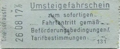 Deutschland - Berlin - Umsteigefahrschein Gneisenaustrasse 1,30 DM