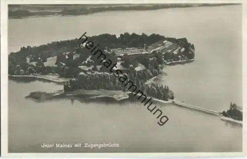 Insel Mainau - Zugangsbrücke - Fliegeraufnahme - Foto-Ansichtskarte - Verlag Friedr. Stadler Konstanz