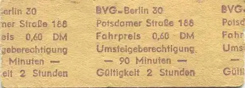 Deutschland - Berlin - Ermäßigungsfahrschein - Neukölln 0,60 DM