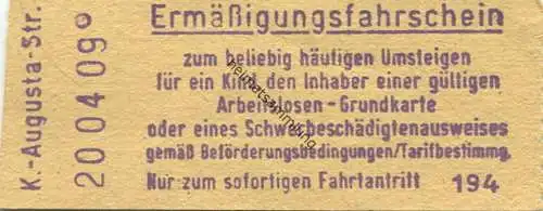 Deutschland - Berlin - Ermäßigungsfahrschein - Kaiserin-Augusta-Strasse 0,40 DM
