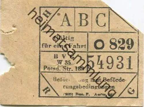 Deutschland - Berlin - BVG-Fahrschein - Gültig für eine Fahrt