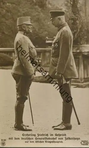 Österreich - Erzherzog Friedrich im Gespräch mit dem deutschen Generalstabschef von Falkenhayn